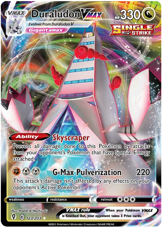 Pokemon Card Evolving Skies 123/203 123/203 Duraludon VMAX Ultra Rare *M*