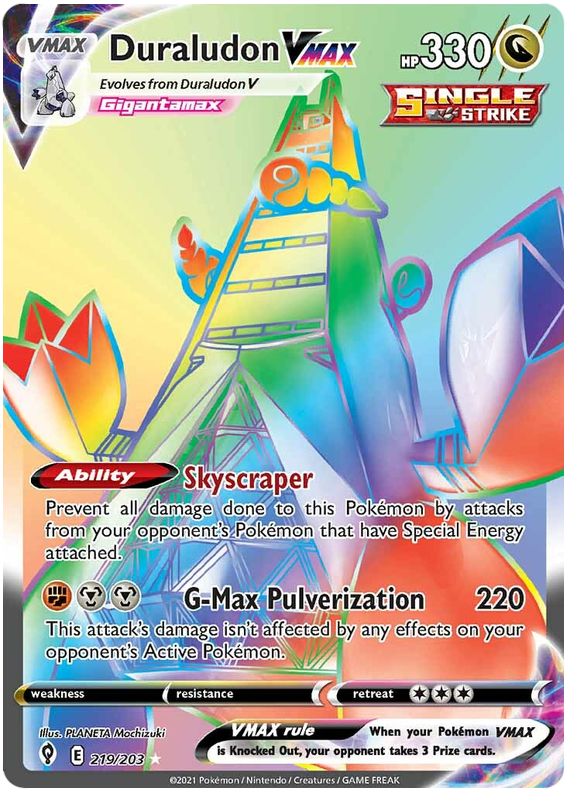 Pokemon Card Evolving Skies 219/203 219/203 Duraludon VMAX Hyper Rare