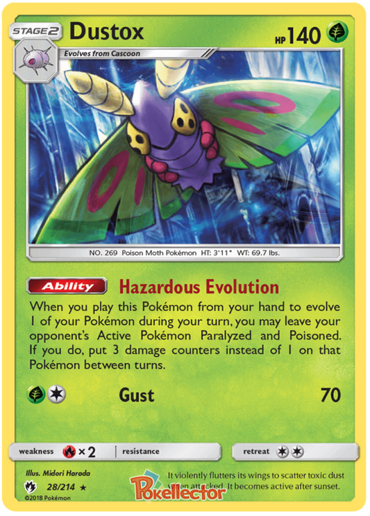 Pokemon Card Lost Thunder 28/214 028/214 Dustox Rare *MINT*