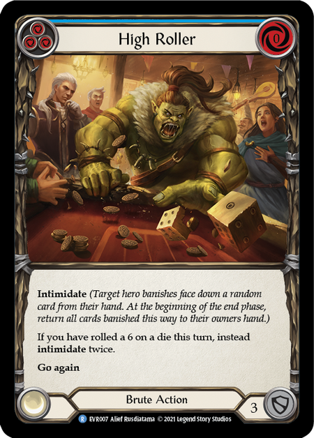 Flesh and Blood Everfest First Edition R EVR007 High Roller (Blue) Rainbow