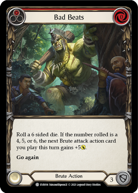 Flesh and Blood Everfest First Edition C EVR014 Bad Beats (Red) Rainbow