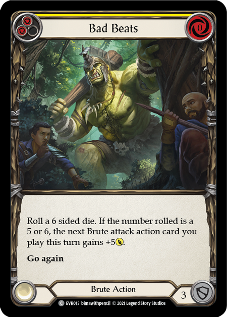 Flesh and Blood Everfest First Edition C EVR015 Bad Beats (Yellow) Rainbow