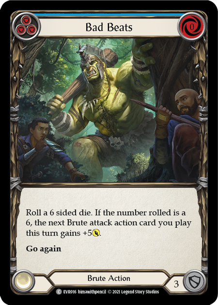 Flesh and Blood Everfest First Edition C EVR016 Bad Beats (Blue) Rainbow