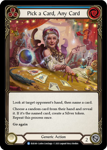 Flesh and Blood Everfest First Edition R EVR169 Pick a Card, Any Card (Blue) Standard