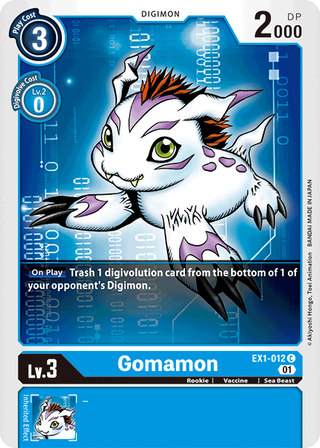 مجموعة Digimon Card Classic Collection Gomamon EX1-012 C