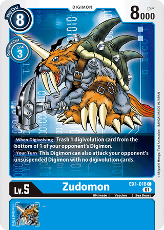 مجموعة Digimon Card Classic Collection Zudomon EX1-018 C