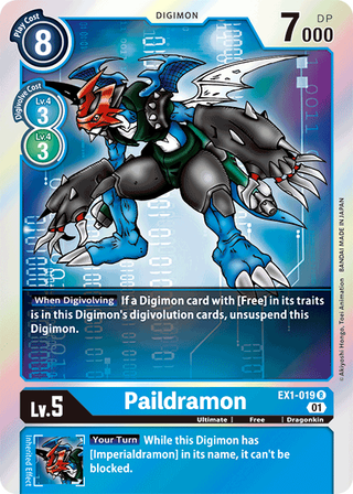 Digimon Card Classic Collection Paildramon EX1-019 R