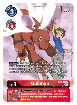 Digimon Card Digital Hazard Guilmon Alt Art EX2-008 R