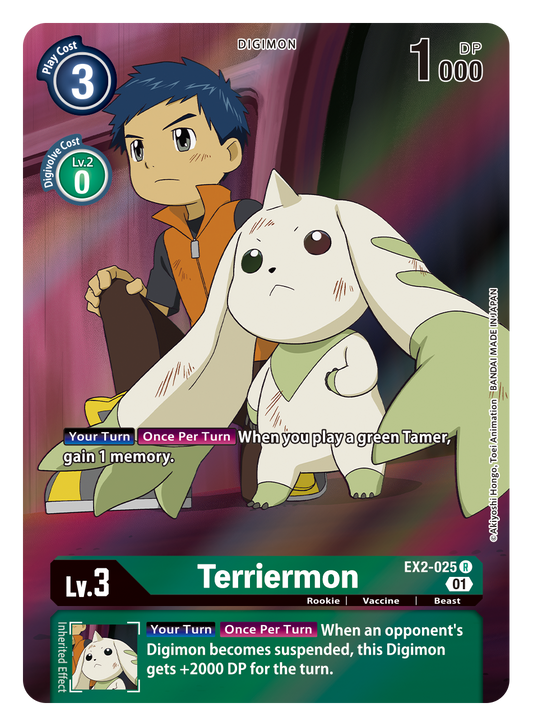 Digimon Card Digital Hazard Terriermon Alt Art EX2-025 R