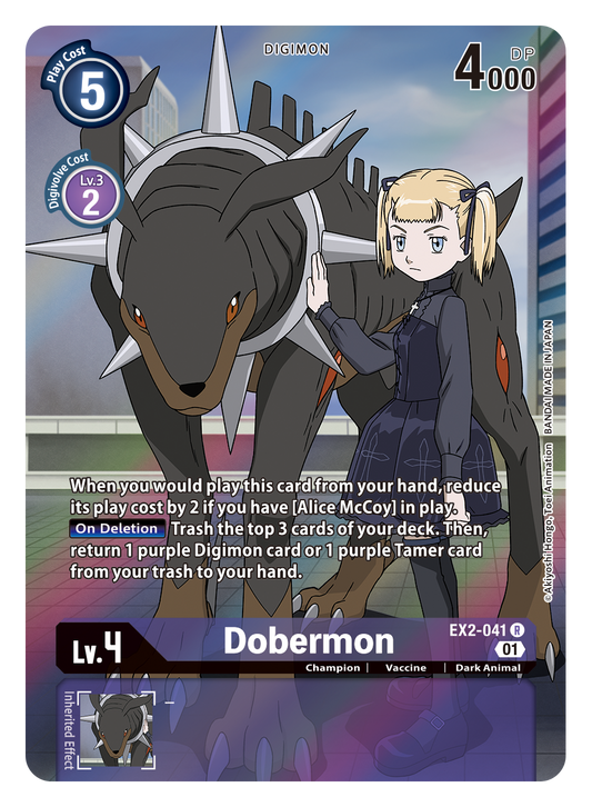 Digimon Card Digital Hazard Dobermon Alt Art EX2-041 R