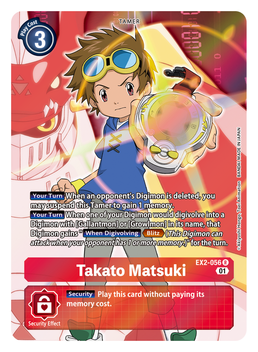 Digimon Card Digital Hazard Takato Matsuki Alt Art EX2-056 R