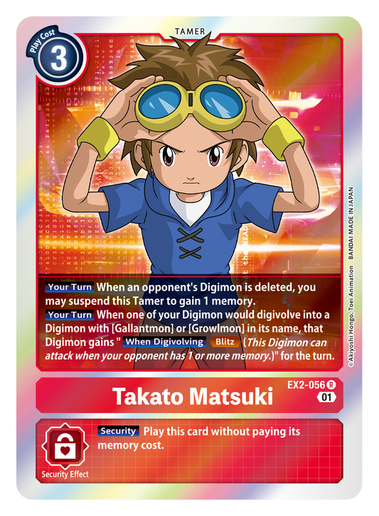 Digimon Card Digital Hazard Takato Matsuki EX2-056 R