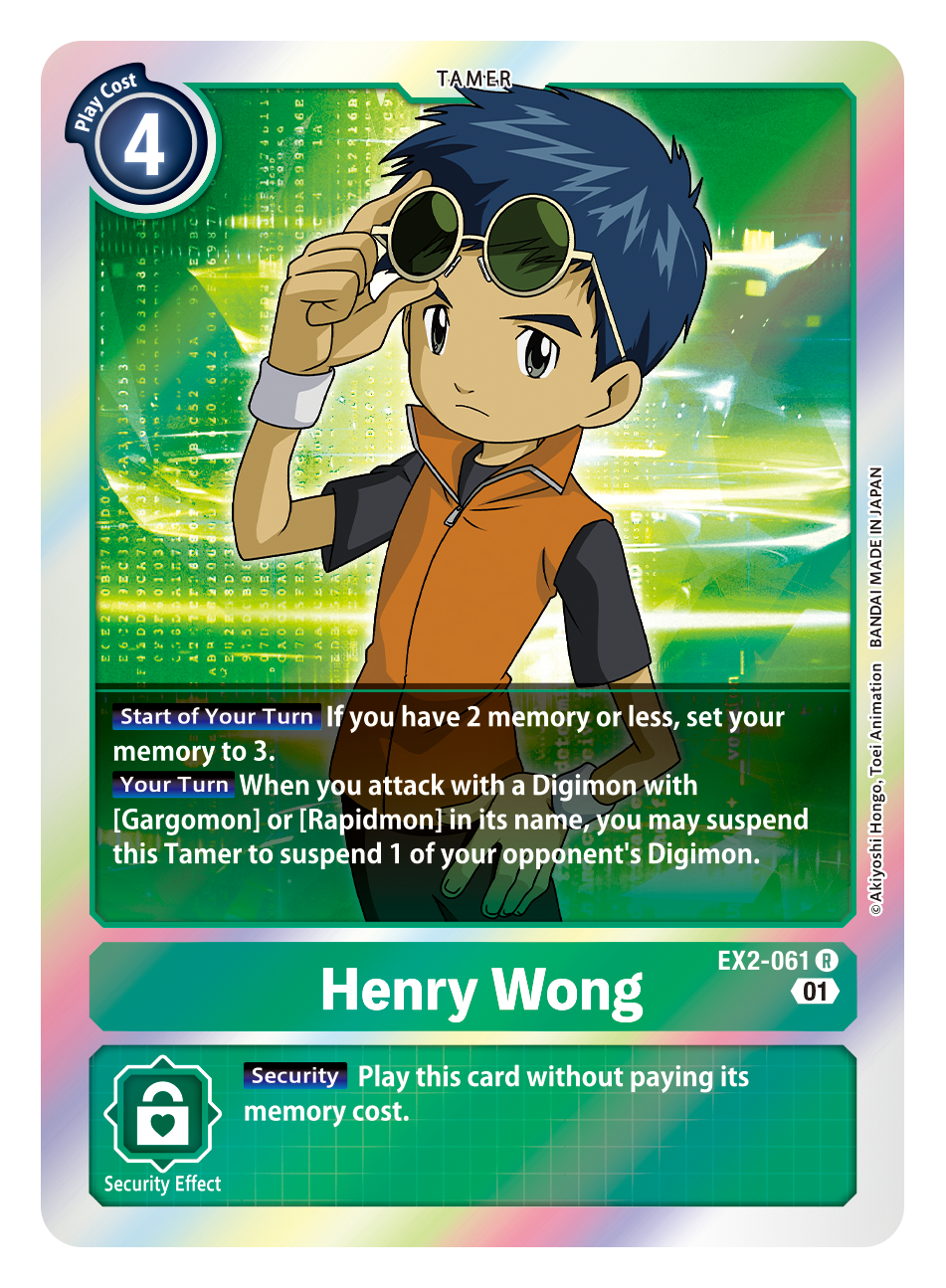 Digimon Card Digital Hazard Henry Wong EX2-061 R