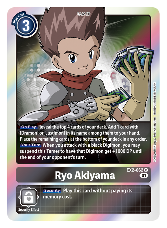 Digimon Card Digital Hazard Ryo Akiyama EX2-062 R