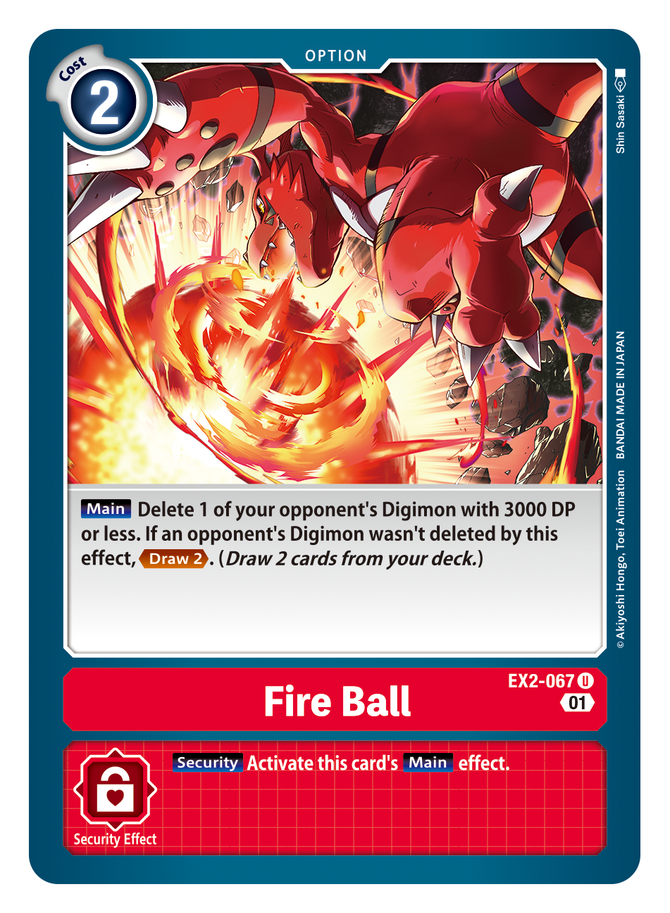 Digimon Card Digital Hazard Fire Ball EX2-067 U