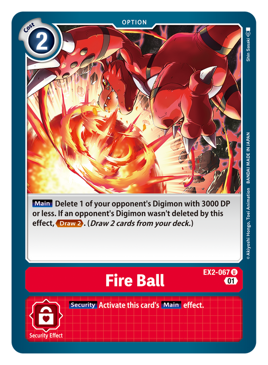 Digimon Card Digital Hazard Fire Ball EX2-067 U