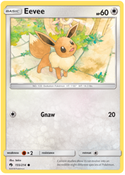 Pokemon Card Lost Thunder 155/214 Eevee Common *MINT*