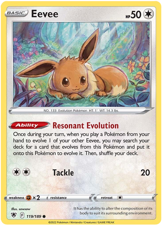 Pokemon Card Astral Radiance 119/189 Eevee Common