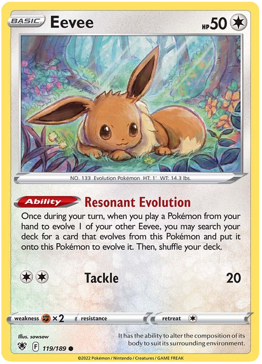 Pokemon Card Astral Radiance 119/189 Eevee Common