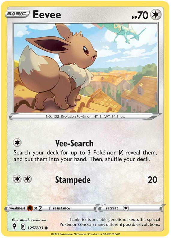 Pokemon Card Evolving Skies 125/203 125/203 Eevee Common