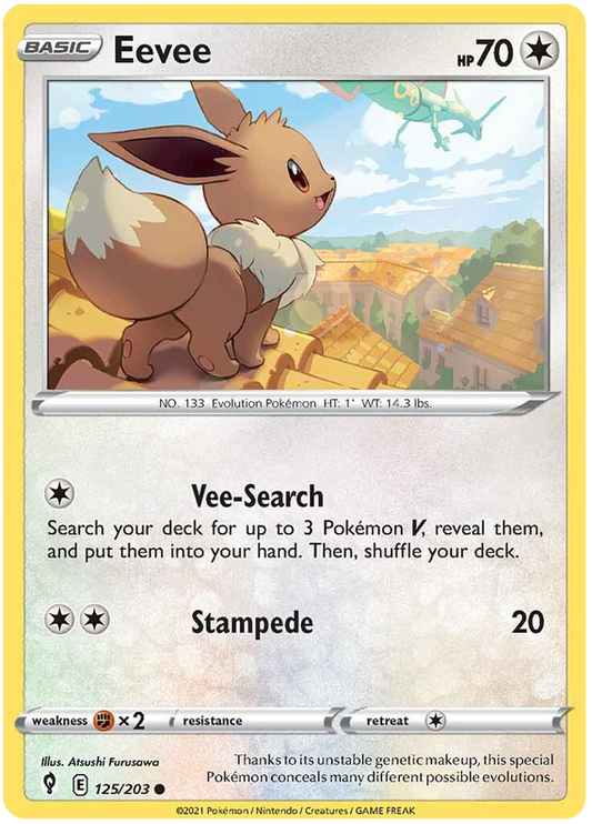 Pokemon Card Evolving Skies 125/203 125/203 Eevee Common