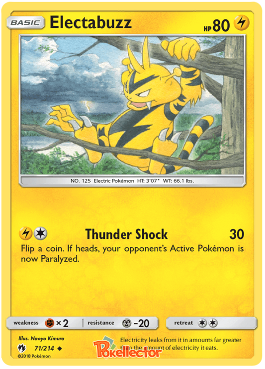 Pokemon Card Lost Thunder 71/214 071/214 Electabuzz Uncommon *MINT*