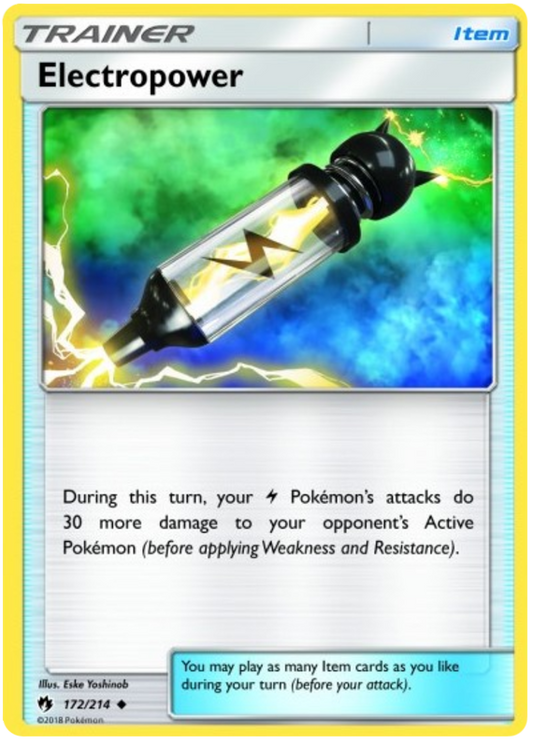 Pokemon Card Lost Thunder 172/214 Electropower Item Uncommon *MINT*