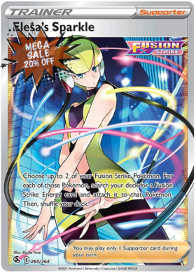 (S) Pokemon Card Fusion Strike 260/264 Elesa's Sparkle Full Art