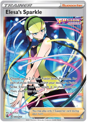 (S) Pokemon Card Fusion Strike 260/264 Elesa's Sparkle Full Art