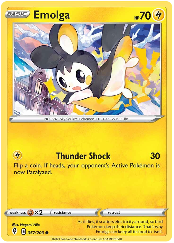 Pokemon Card Evolving Skies 57/203 057/203 Emolga Common