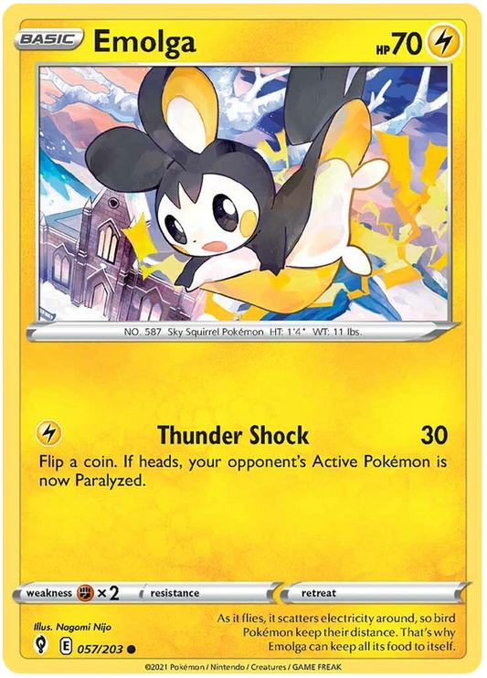 Pokemon Card Evolving Skies 57/203 057/203 Emolga Common