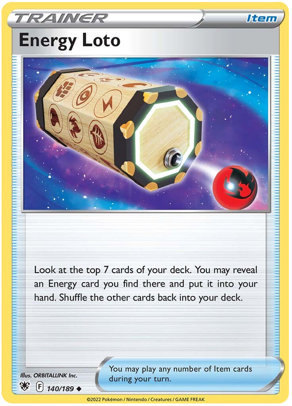 Pokemon Card Astral Radiance 140/189 Energy Loto Item Uncommon