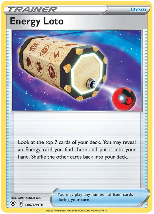 Pokemon Card Astral Radiance 140/189 Energy Loto Item Uncommon