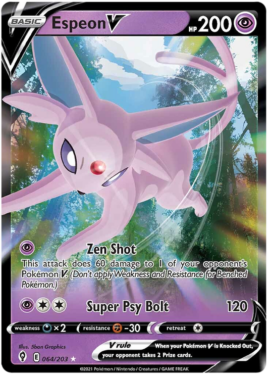 Pokemon Card Evolving Skies 64/203 064/203 Espeon V Ultra Rare *M*