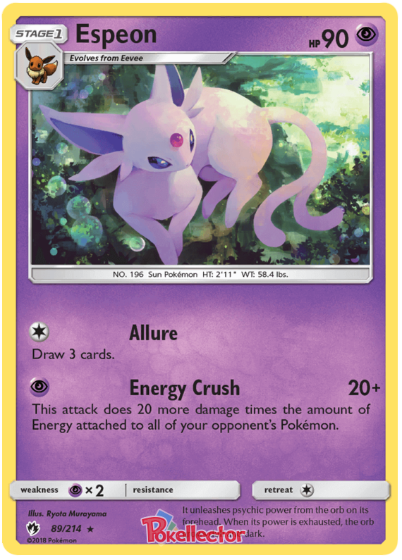 Pokemon Card Lost Thunder 89/214 089/214 Espeon Rare *MINT*