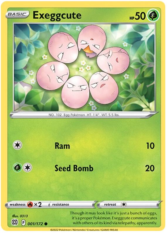 Pokemon Card Brilliant Stars 001/172 1/172 Exeggcute Common