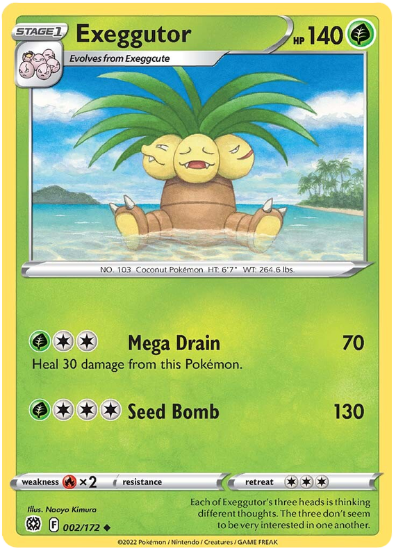 Pokemon Card Brilliant Stars 002/172 2/172 Exeggutor Uncommon