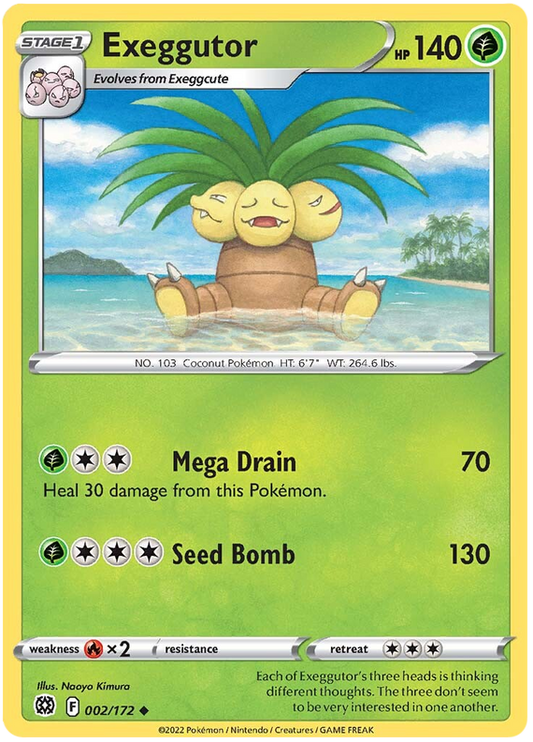 Pokemon Card Brilliant Stars 002/172 2/172 Exeggutor Uncommon