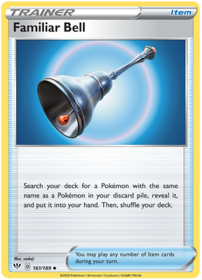 Pokemon Card Darkness Ablaze 161/189 161/189 Familiar Bell Uncommon