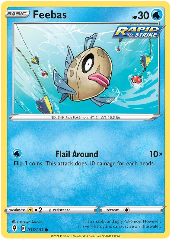 Pokemon Card Evolving Skies 37/203 037/203 Feebas Common