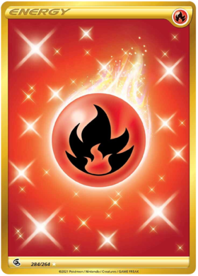 (S) Pokemon Card Fusion Strike 284/264 Fire Energy Secret Rare