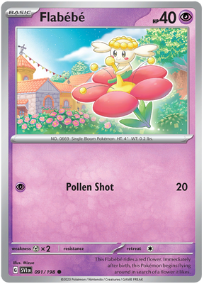 Pokemon Card Scarlet & Violet 091/198 91/198 Flabébé Common *MINT*