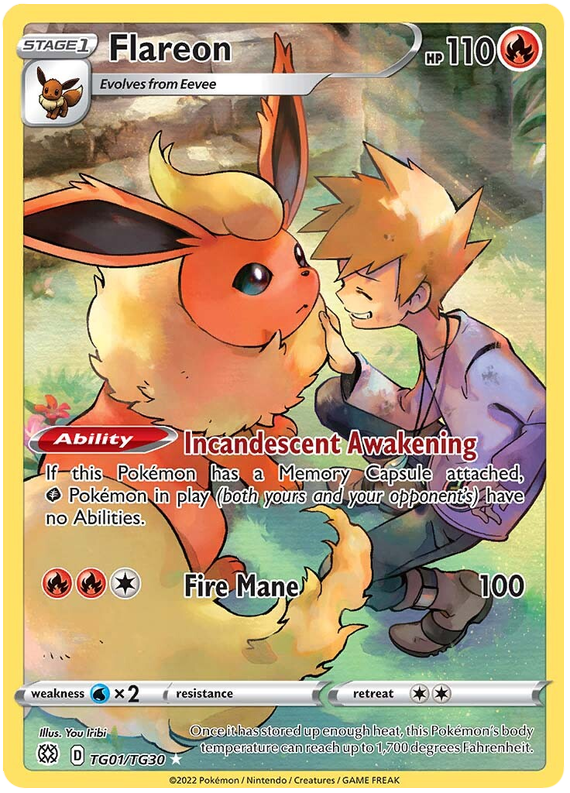 Pokemon Card Brilliant Stars TG01/TG30 TG1/TG30 Flareon Holo Rare