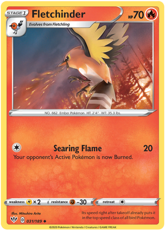 Pokemon Card Darkness Ablaze 31/189 031/189 Fletchinder Uncommon