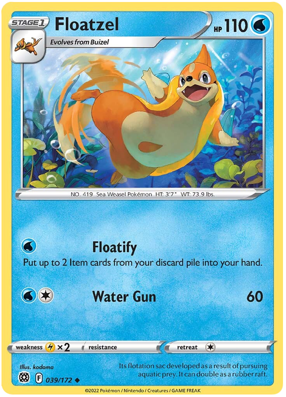 Pokemon Card Brilliant Stars 039/172 39/172 Floatzel Uncommon