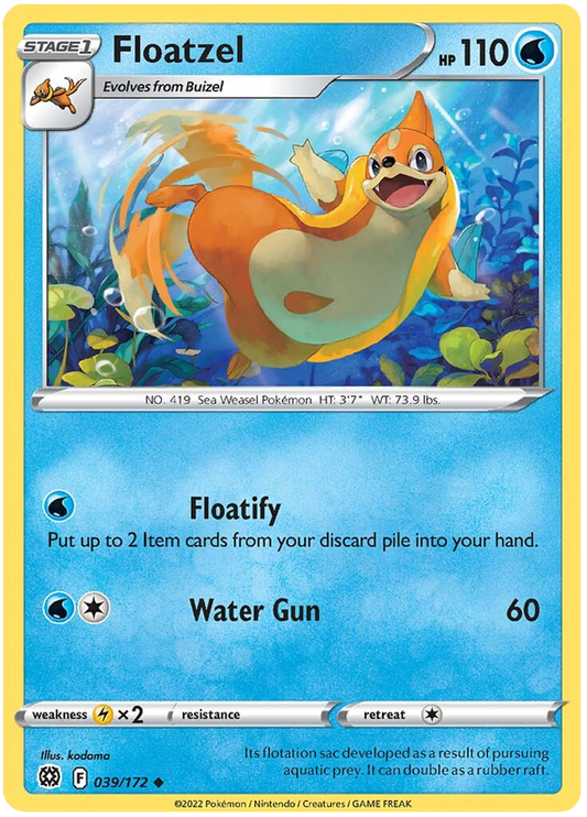 Pokemon Card Brilliant Stars 039/172 39/172 Floatzel Uncommon