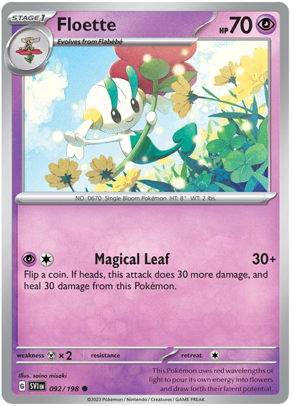 Pokemon Card Scarlet & Violet 092/198 92/198 Floette Common *MINT*