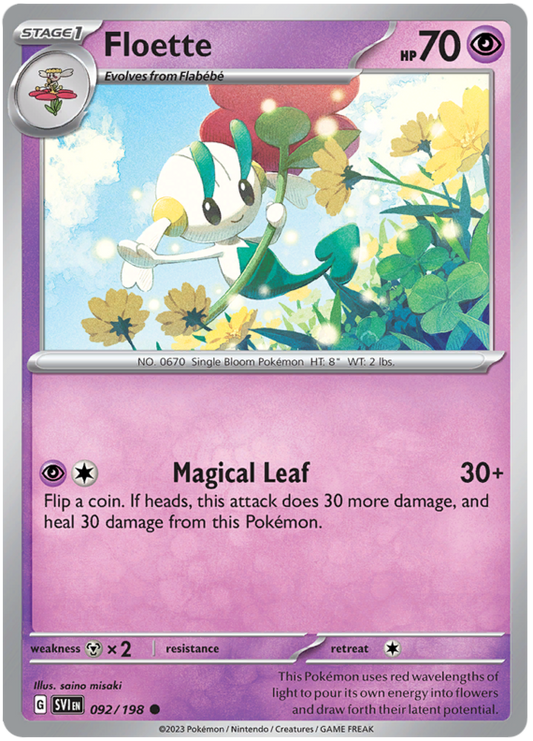 Pokemon Card Scarlet & Violet 092/198 92/198 Floette Common *MINT*