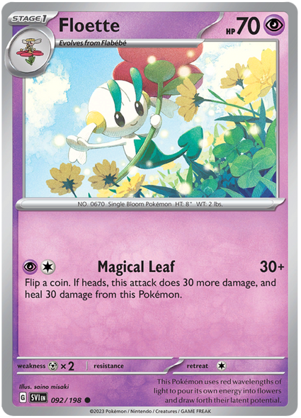 Pokemon Card Scarlet & Violet 092/198 92/198 Floette Common *MINT*