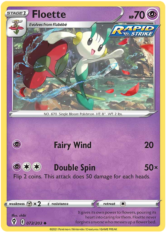 Pokemon Card Evolving Skies 72/203 072/203 Floette Uncommon